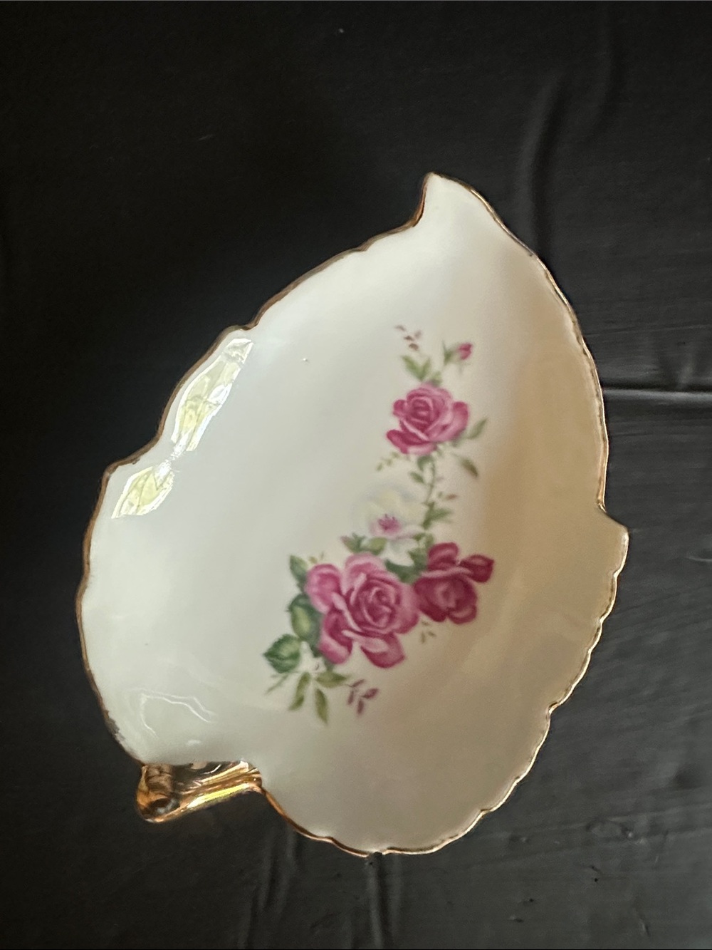 Vintage Leaf-Shaped Trinket Dish